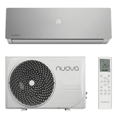 Nuova Infinity AI Smart airco set silver met binnenunit buitenunit en afstandsbediening